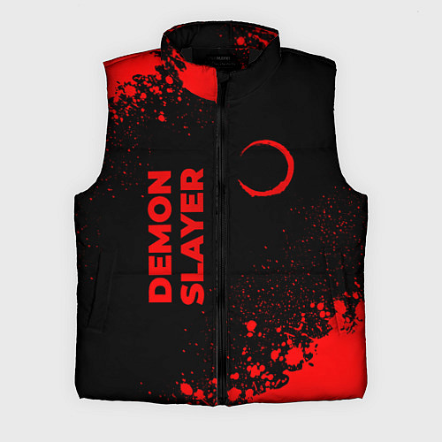 Мужской жилет Demon Slayer - red gradient вертикально / 3D-Черный – фото 1