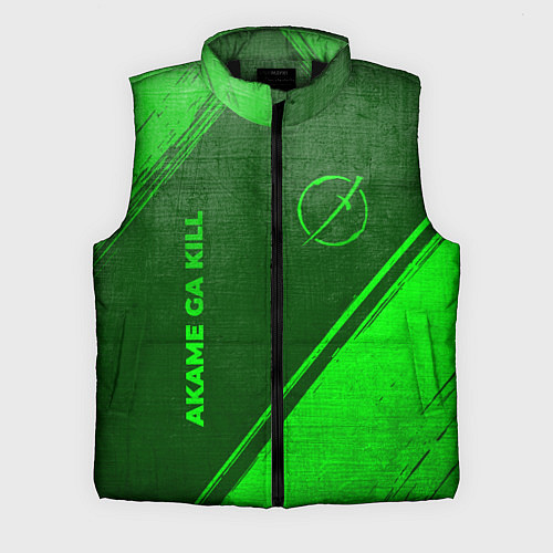 Мужской жилет Akame ga Kill - green gradient вертикально / 3D-Черный – фото 1