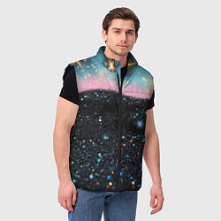 Мужской жилет Блестящая текстура на черном, цвет: 3D-черный — фото 2