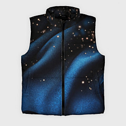 Мужской жилет Синяя волнистая текстура на черном, цвет: 3D-черный