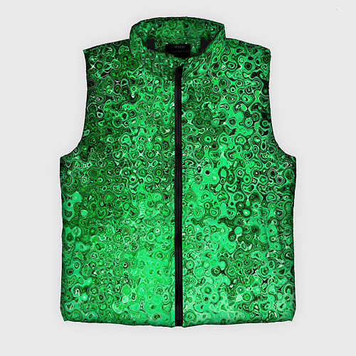 Мужской жилет Зелёный малахит абстрактная текстура / 3D-Черный – фото 1