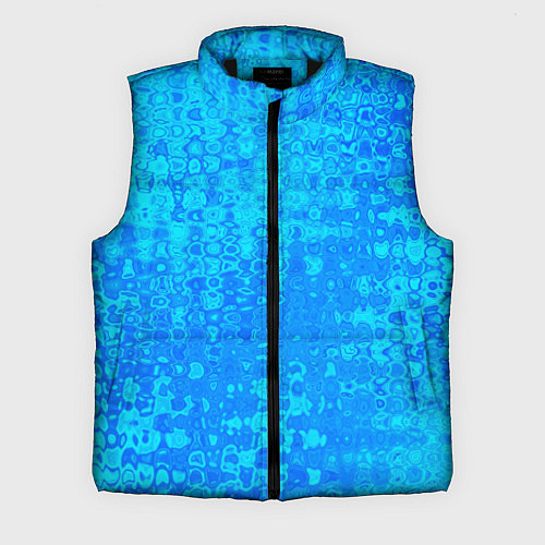 Мужской жилет Голубой неоновый абстрактная текстура / 3D-Черный – фото 1