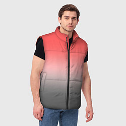 Мужской жилет Бледный красно-серый градиент, цвет: 3D-черный — фото 2
