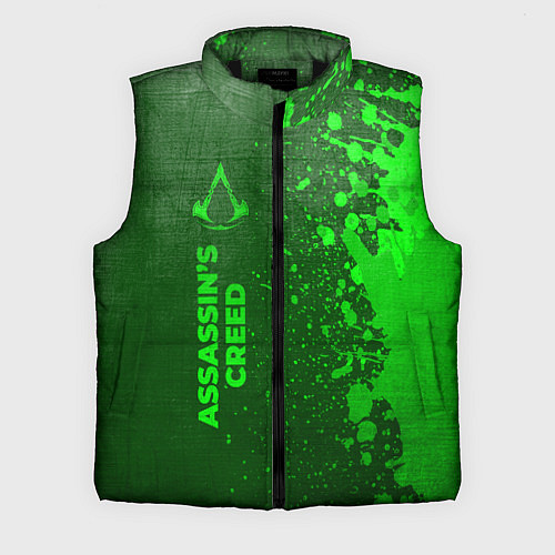 Мужской жилет Assassins Creed - green gradient по-вертикали / 3D-Черный – фото 1