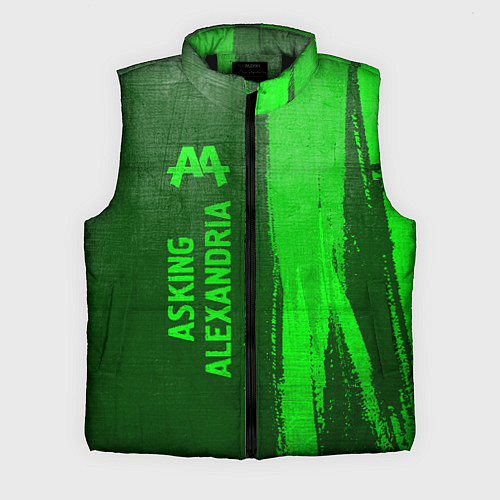 Мужской жилет Asking Alexandria - green gradient по-вертикали / 3D-Черный – фото 1