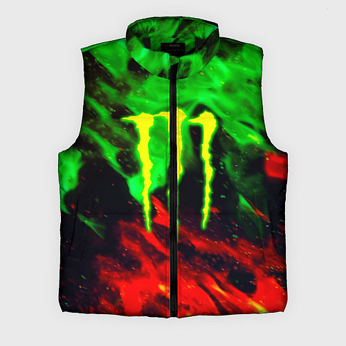 Мужской жилет Monster energy огонь лого / 3D-Черный – фото 1