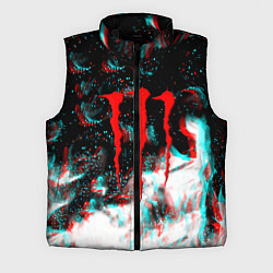 Мужской жилет Monster energy огонь глитч, цвет: 3D-черный