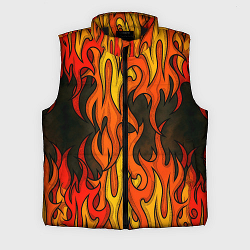 Мужской жилет Языки пламени арт / 3D-Черный – фото 1