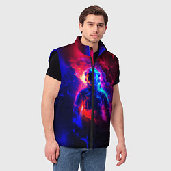 Мужской жилет Космонавт в пламени, цвет: 3D-черный — фото 2