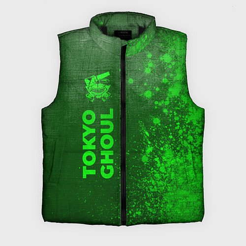 Мужской жилет Tokyo Ghoul - green gradient по-вертикали / 3D-Черный – фото 1
