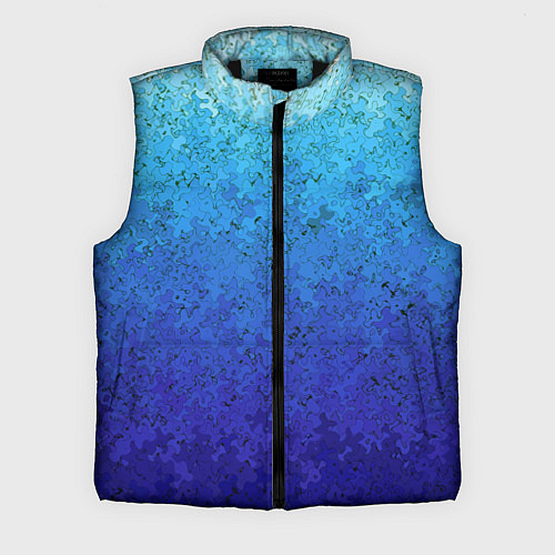 Мужской жилет Сине-голубой градиент текстура / 3D-Черный – фото 1