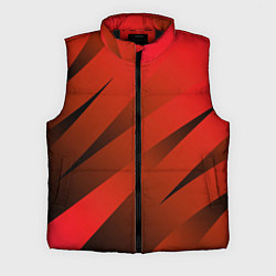 Мужской жилет Красно-коричневый абстрактные полосы, цвет: 3D-черный