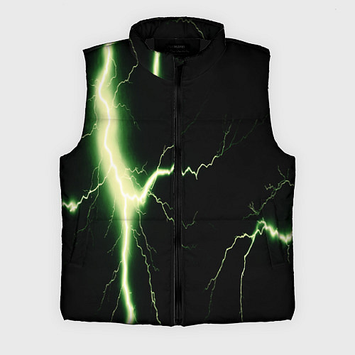 Мужской жилет Lightning yellow текстура / 3D-Черный – фото 1