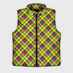 Мужской жилет Желто синий клетчатый рубашечный узор