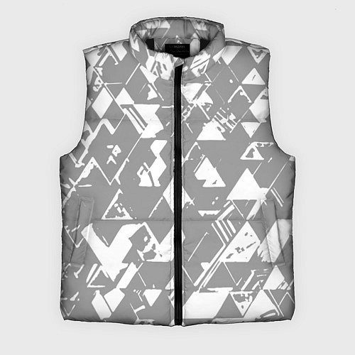Мужской жилет Светлый серый геометричный паттерн / 3D-Черный – фото 1