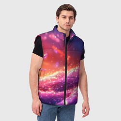 Мужской жилет Фиолетовые и красные оттенки текстура, цвет: 3D-черный — фото 2