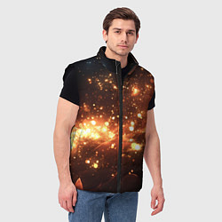 Мужской жилет Искры и огоньки текстура, цвет: 3D-черный — фото 2