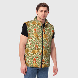 Мужской жилет Птицы сирин на ветках, цвет: 3D-черный — фото 2