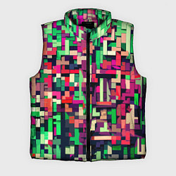 Мужской жилет Зелёно-розовый геометричные фигуры, цвет: 3D-черный