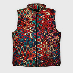 Мужской жилет Искажённые волнистые полосы красно-синий