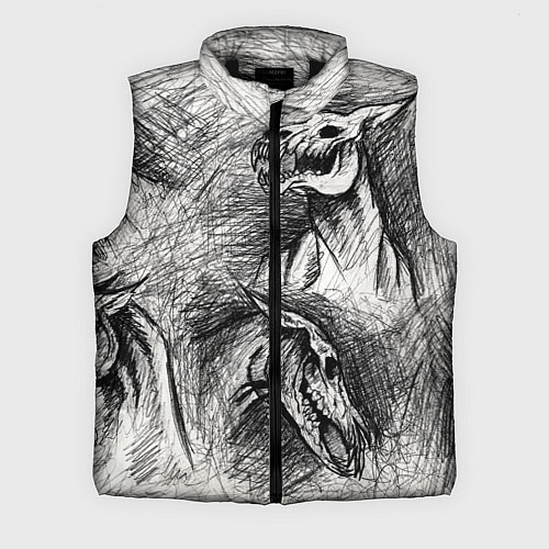Мужской жилет Черепа лошадей / 3D-Черный – фото 1