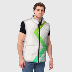 Мужской жилет Color white line green, цвет: 3D-черный — фото 2