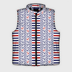 Мужской жилет Полосатый морской орнамент с якорями
