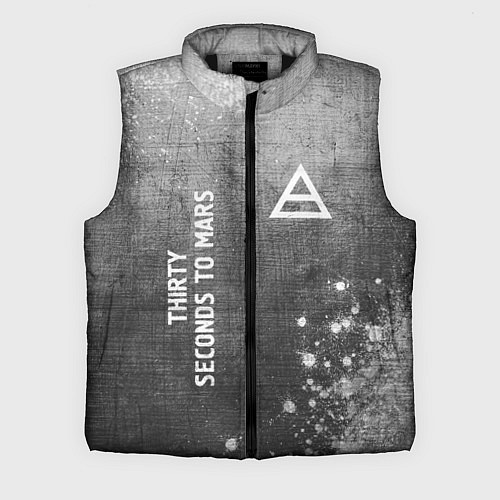 Мужской жилет Thirty Seconds to Mars - grey gradient вертикально / 3D-Черный – фото 1
