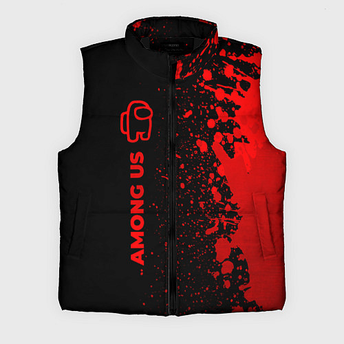 Мужской жилет Among Us - red gradient по-вертикали / 3D-Черный – фото 1