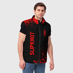 Мужской жилет Slipknot - red gradient вертикально, цвет: 3D-черный — фото 2
