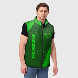Мужской жилет Genesis - green gradient вертикально, цвет: 3D-черный — фото 2