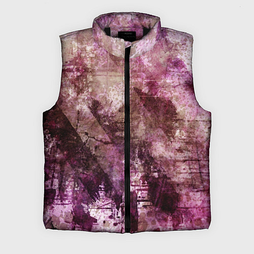 Мужской жилет Абстракция - dark trash atom with violet / 3D-Черный – фото 1