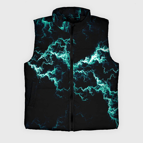 Мужской жилет Lightning light blue glow / 3D-Черный – фото 1