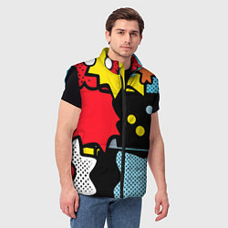 Мужской жилет Поп абстракция, цвет: 3D-черный — фото 2