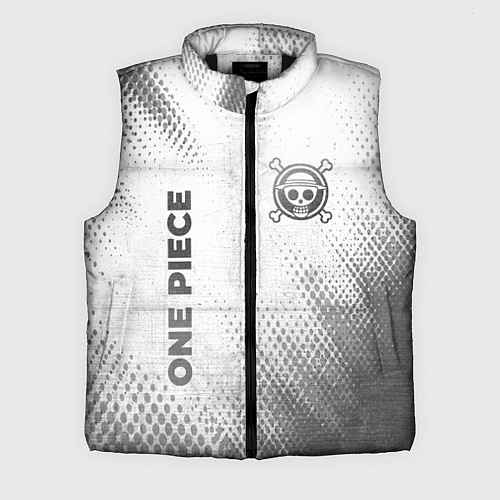 Мужской жилет One Piece - white gradient вертикально / 3D-Черный – фото 1
