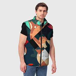 Мужской жилет Сине-бежевый абстракция, цвет: 3D-черный — фото 2