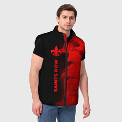 Мужской жилет Saints Row - red gradient по-вертикали, цвет: 3D-черный — фото 2
