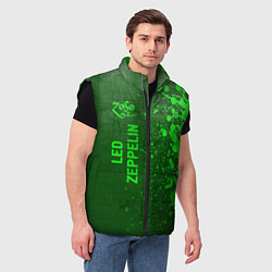 Мужской жилет Led Zeppelin - green gradient по-вертикали, цвет: 3D-черный — фото 2