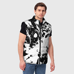 Мужской жилет Белый с чёрной абстракцией, цвет: 3D-черный — фото 2