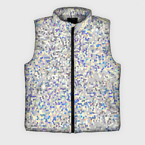 Мужской жилет Мелкая мозаика перламутровый серо-голубой / 3D-Светло-серый – фото 1