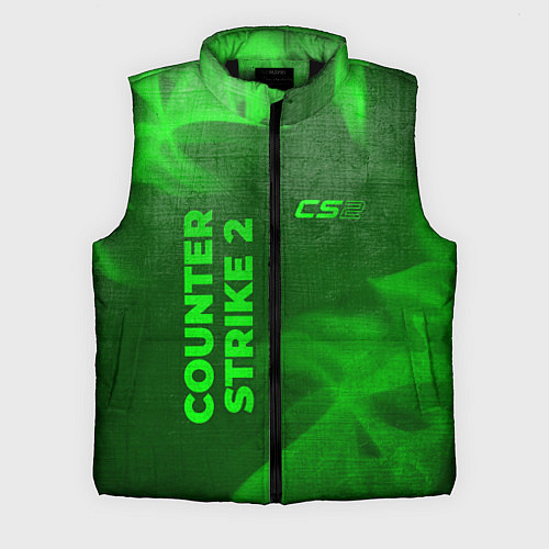 Мужской жилет Counter Strike 2 - green gradient вертикально / 3D-Черный – фото 1