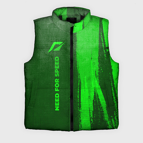 Мужской жилет Need for Speed - green gradient по-вертикали / 3D-Черный – фото 1