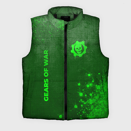 Мужской жилет Gears of War - green gradient вертикально / 3D-Черный – фото 1