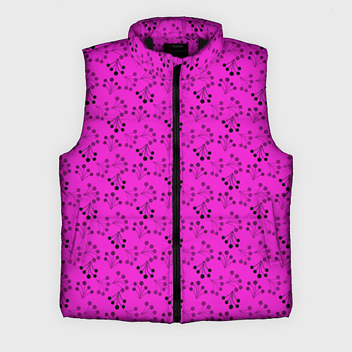 Мужской жилет Ягодная поляна неоновый малиновый / 3D-Черный – фото 1