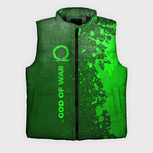 Мужской жилет God of War - green gradient по-вертикали / 3D-Черный – фото 1