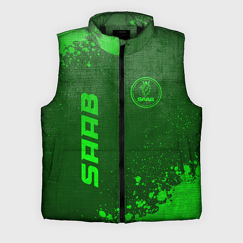 Мужской жилет Saab - green gradient вертикально / 3D-Черный – фото 1