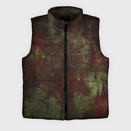 Мужской жилет Абстракция - green fabric soaked in red paint / 3D-Черный – фото 1