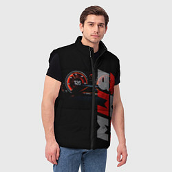 Мужской жилет BMW спидометр и надпись, цвет: 3D-черный — фото 2