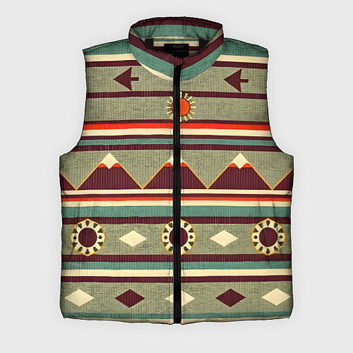 Мужской жилет Этнический мотив с горами / 3D-Черный – фото 1