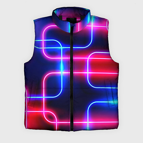 Мужской жилет Цветные светящиеся неоны / 3D-Черный – фото 1